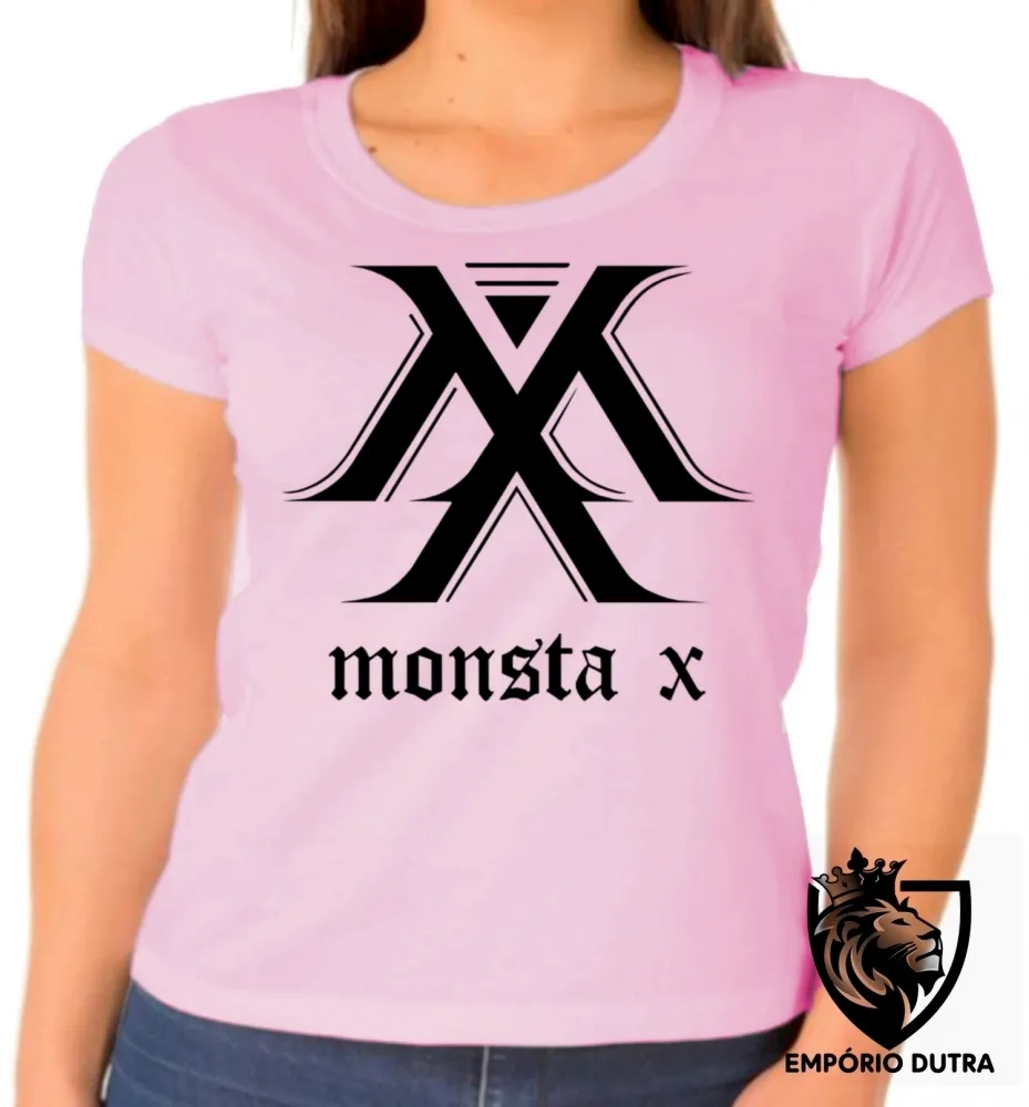 Baby look blusa Feminina monsta x k pop bts banda koreana musica