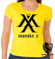 Baby look blusa Feminina monsta x k pop bts banda koreana musica - Foto 5