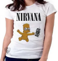 Baby look blusa Feminina Nirvana Bart Simpsons dolar - Foto 3