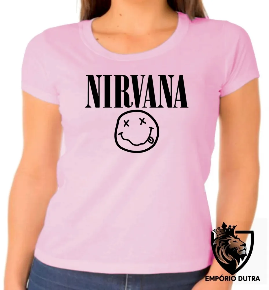 Baby look blusa Feminina nirvana carinha Imagem