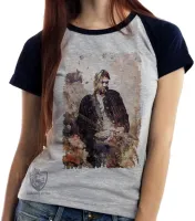 Baby look blusa Feminina Nirvana Kurt Cobain cigarro - Foto 3