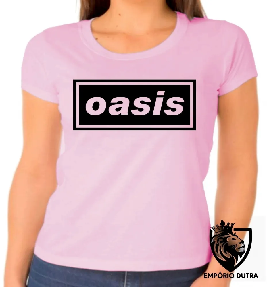 Baby look blusa Feminina OASIS banda rock