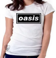 Baby look blusa Feminina OASIS banda rock - Foto 2