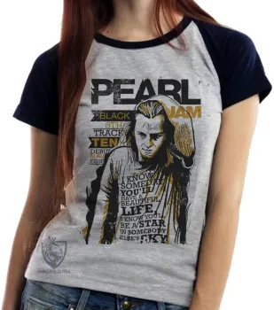Baby look blusa Feminina Pearl Jam banda rock - Foto 2