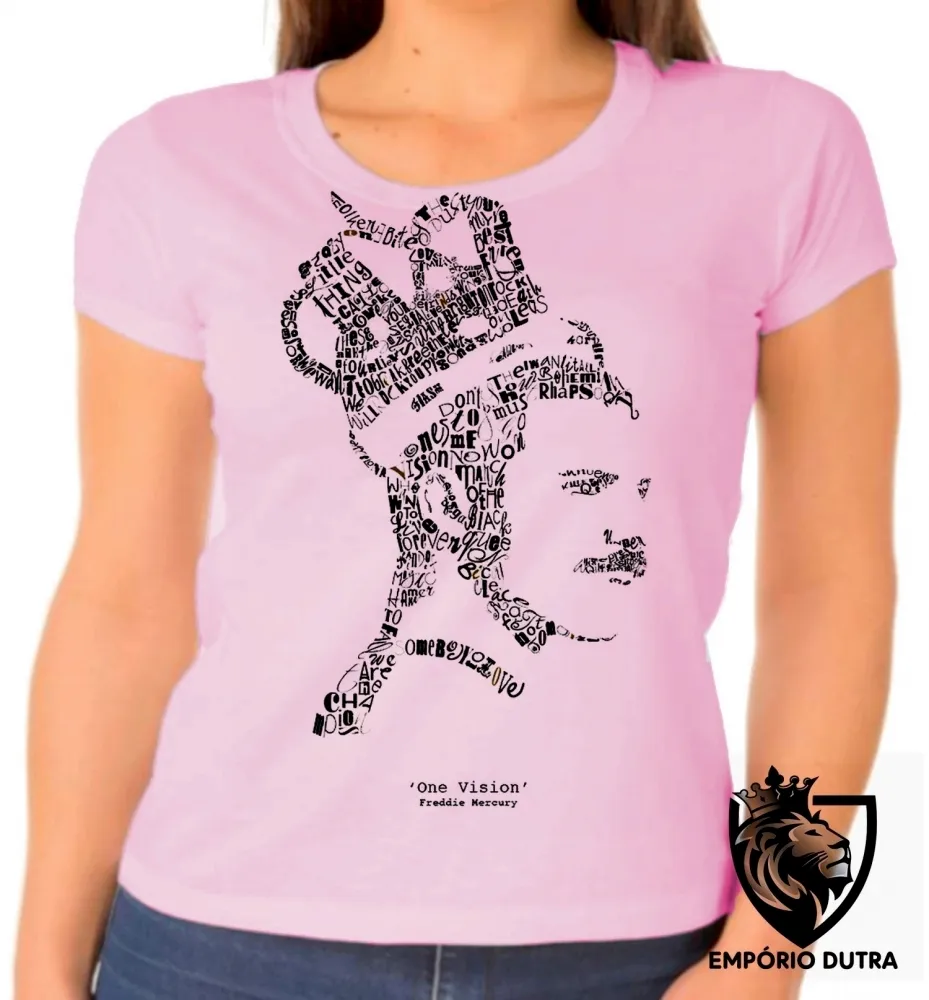 Baby look blusa Feminina Queen Fred Mercury one vision Imagem