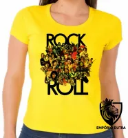 Baby look blusa Feminina Rock in roll bandas famosas - Foto 2