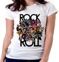 Baby look blusa Feminina Rock in roll bandas famosas - Foto 6