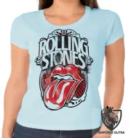 Baby look blusa Feminina rolling stones retro boca lingua - Foto 2