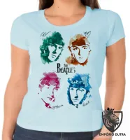 Baby look blusa Feminina The Beatles assinaturas - Foto 2