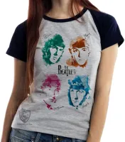 Baby look blusa Feminina The Beatles assinaturas - Foto 3