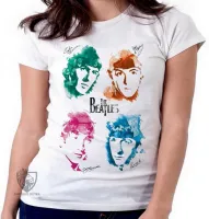Baby look blusa Feminina The Beatles assinaturas - Foto 4