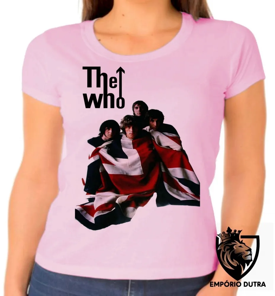 Baby look blusa Feminina the who banda rock inglaterra bandeira