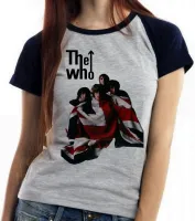 Baby look blusa Feminina the who banda rock inglaterra bandeira - Foto 2