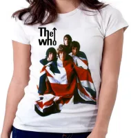 Baby look blusa Feminina the who banda rock inglaterra bandeira - Foto 3
