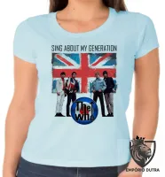 Baby look blusa Feminina the who banda rock logo anos 60 generation - Foto 2