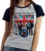 Baby look blusa Feminina the who banda rock logo anos 60 generation - Foto 3
