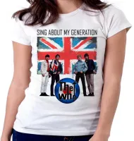 Baby look blusa Feminina the who banda rock logo anos 60 generation - Foto 4