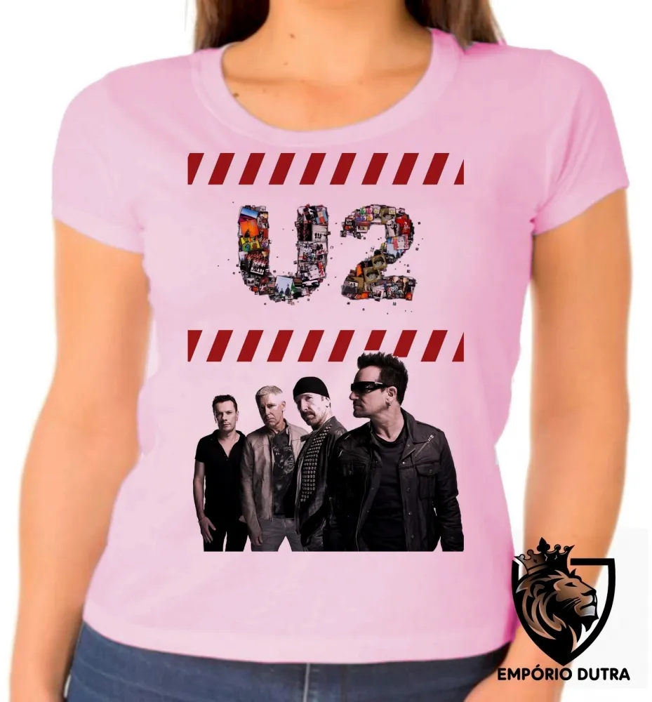 Baby look blusa Feminina u2 banda rock bono vox musica Imagem