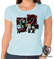 Baby look blusa Feminina u2 banda rock musica desenho bono vox - Foto 2