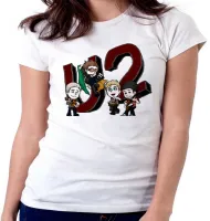 Baby look blusa Feminina u2 banda rock musica desenho bono vox - Foto 4