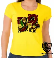 Baby look blusa Feminina u2 banda rock musica desenho bono vox - Foto 6