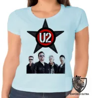 Baby look blusa Feminina u2 banda rock musica irlanda estrela banda - Foto 2