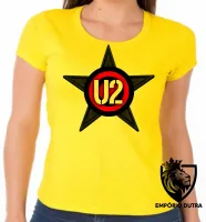 Baby look blusa Feminina u2 banda rock musica logo estrela banda - Foto 6