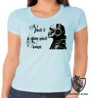 Baby look blusa Feminina Você é o que você ouve musica caveira - Foto 2