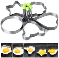 Kit Forma Modeladora em Aço Inox para Ovo Frito, Panqueca, Omelete - 5 Pçs - Foto 2