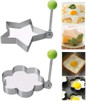 Kit Forma Modeladora em Aço Inox para Ovo Frito, Panqueca, Omelete - 5 Pçs - Foto 3