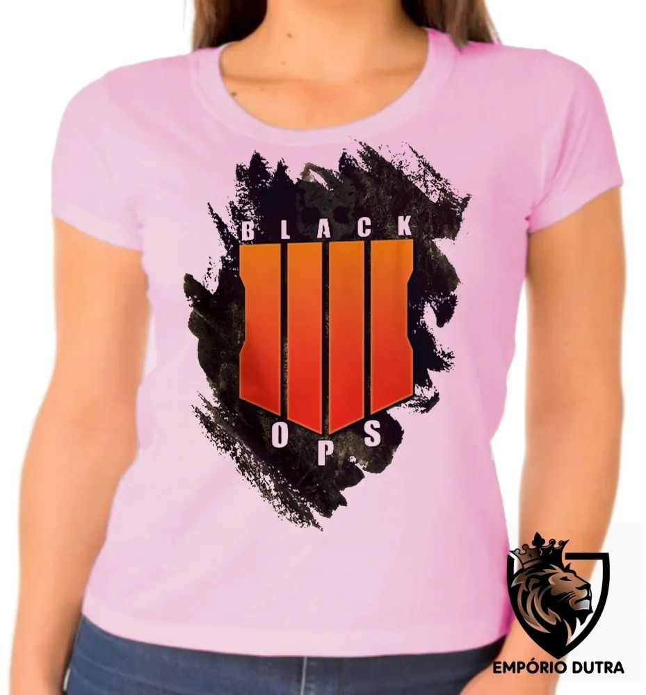Baby look blusa Feminina call of duty black ops game tiro arma