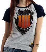Baby look blusa Feminina call of duty black ops game tiro arma - Foto 4