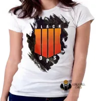 Baby look blusa Feminina call of duty black ops game tiro arma - Foto 5