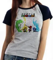 Baby look blusa Feminina Castle Crashers jogo game espada - Foto 6