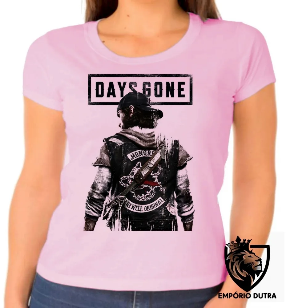 Baby look blusa Feminina Days Gone game zoombie tiro Imagem