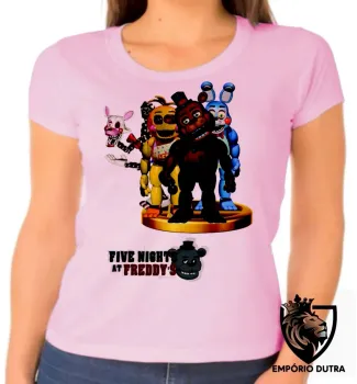 Baby look blusa Feminina Five Night at Freddys