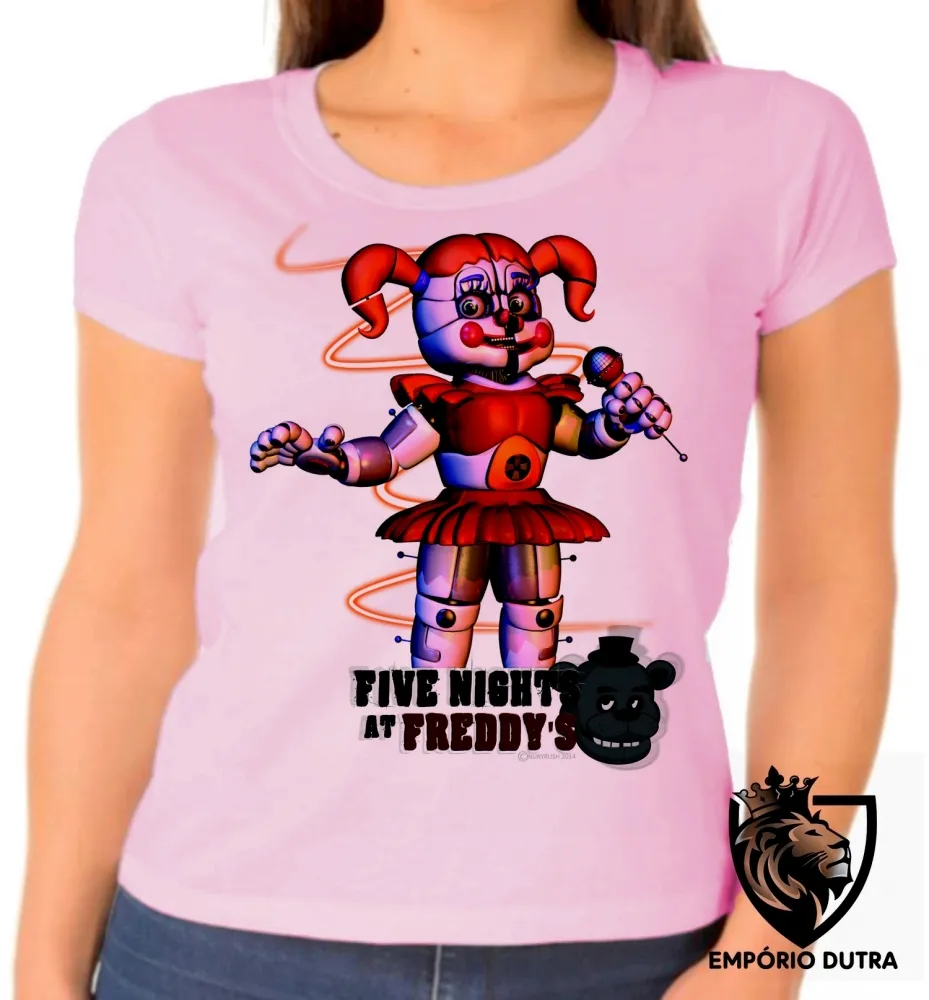 Baby look blusa Feminina Five Night at Freddys Circusbaby