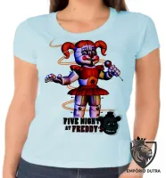 Baby look blusa Feminina Five Night at Freddys Circusbaby - Foto 2