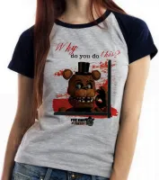 Baby look blusa Feminina Five Night at Freddys Five Urso - Foto 4