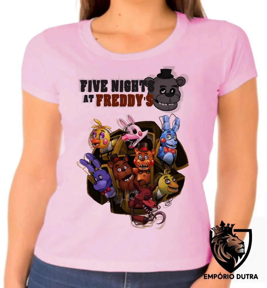 Baby look blusa Feminina Five Night at Freddys personagens