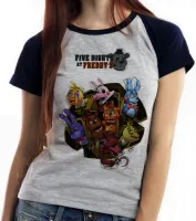 Baby look blusa Feminina Five Night at Freddys personagens - Foto 6