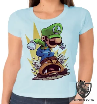 Baby look blusa Feminina Luigi Super Mário - Foto 2