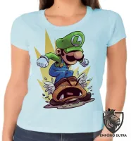 Baby look blusa Feminina Luigi Super Mário - Foto 2