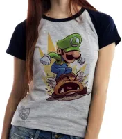 Baby look blusa Feminina Luigi Super Mário - Foto 4