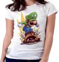 Baby look blusa Feminina Luigi Super Mário - Foto 5