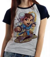 Baby look blusa Feminina chun li street figther game - Foto 4