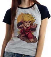 Baby look blusa Feminina ken street fighter jogo game - Foto 3