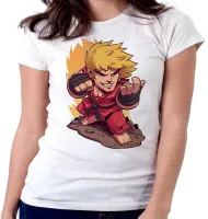 Baby look blusa Feminina ken street fighter jogo game - Foto 4