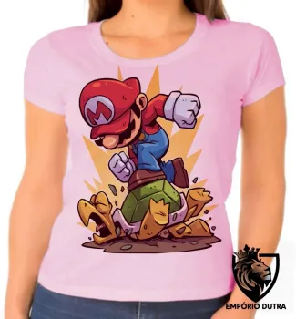 Baby look blusa Feminina mario bros super game nintendo