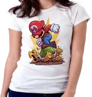 Baby look blusa Feminina mario bros super game nintendo - Foto 3